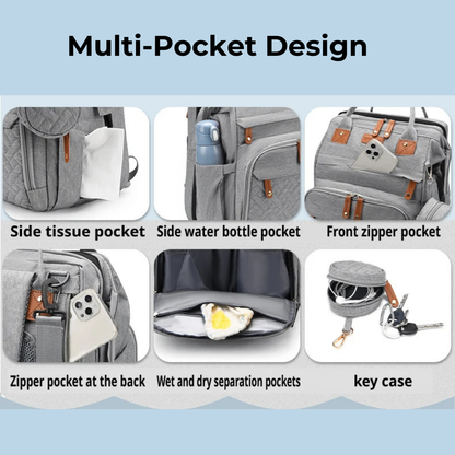 MommyNest®

Baby Bag with Mosquito Net Crib & USB Charging